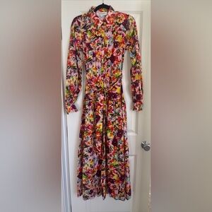 Elliatt Elira Maxi Shirt Dress In Floral Size Small